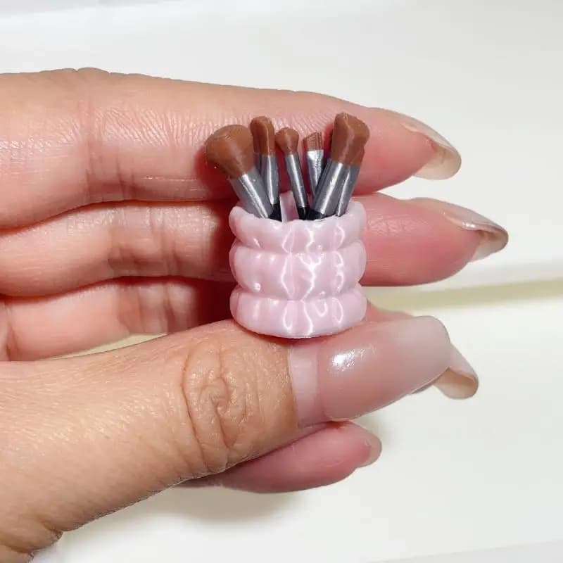 Set di Accessori per Bambole 1/12, Miniatura per Casa delle Bambole, Pennello per Trucco Simulato, Portapenne, Modello Ornamentale, Decorazione Scenica