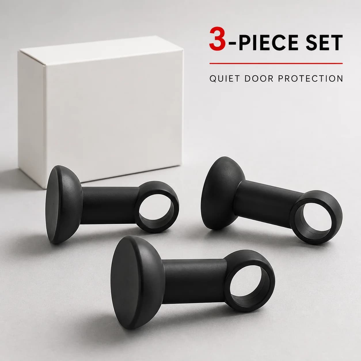 3-Pack Silicone Door Handle Wall Protectors, No-Drill Anti-Collision Silent Door Stopper Pads