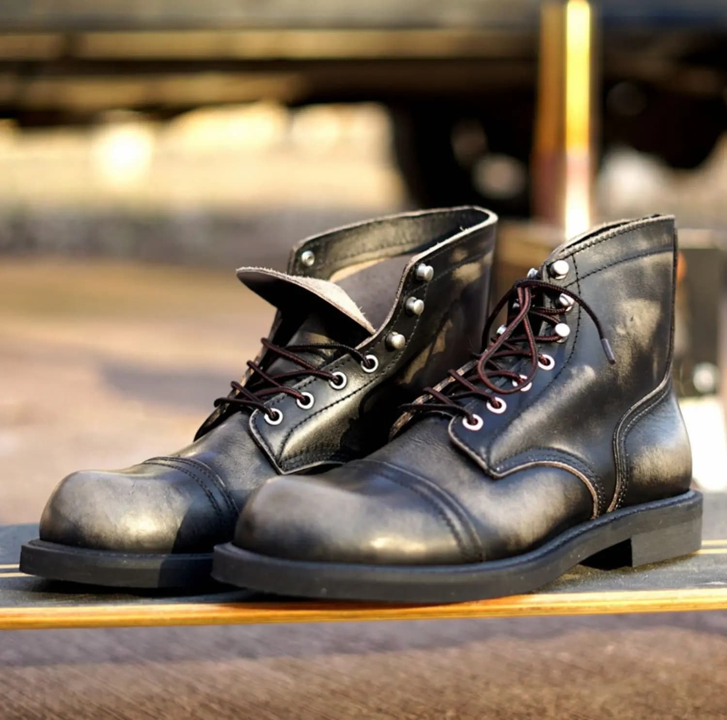 Nuovi stivali da lavoro con guardolo Goodyear in pelle di vacchetta da uomo durevoli