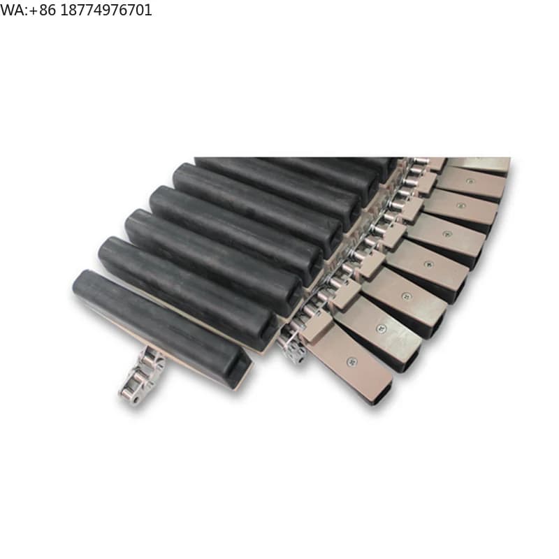 1873D steel chain conveyor belt with steel base, modular tape and chain plates with rubber ribbon for beverage industry