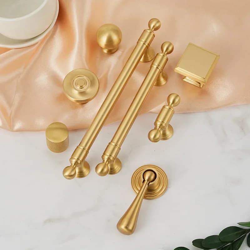 Maniglie per Mobili in Ottone Massiccio Stile Francese, Pomelli e Maniglie per Ante di Armadi, Maniglie Americane per Cassetti da Cucina