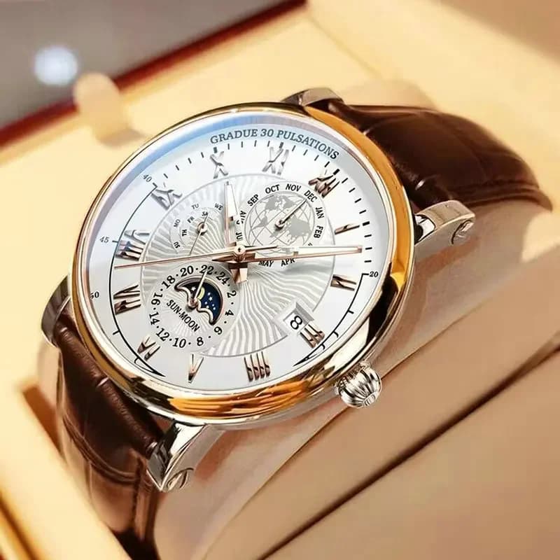 2025 Orologio da uomo Fashion Top Luxury Sport Orologio da polso da uomo Impermeabile in pelle luminosa Data Orologi al quarzo Orologio da uomo