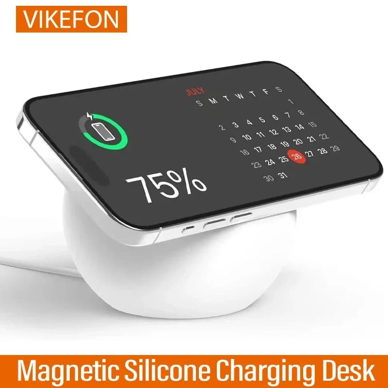 Supporto da tavolo di ricarica magnetico in silicone a forma di palla per Magsafe IPhone 15 14 13 12 Pro Accessori per stazione dock per caricabatterie rapido