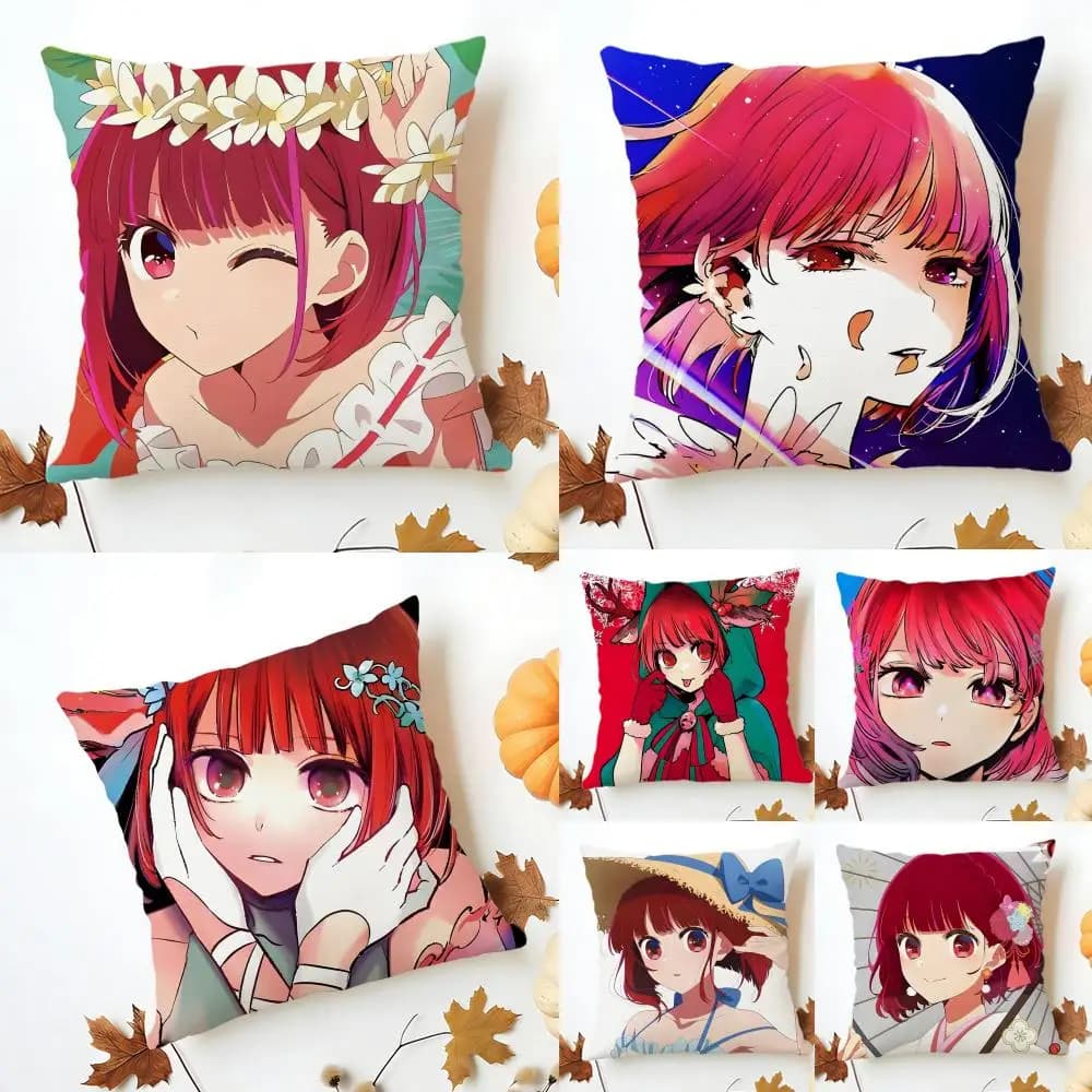 Oshi no Ko Cushion Cover Washable Linen comfort for Sofa Bed Cozy Home Room Decor