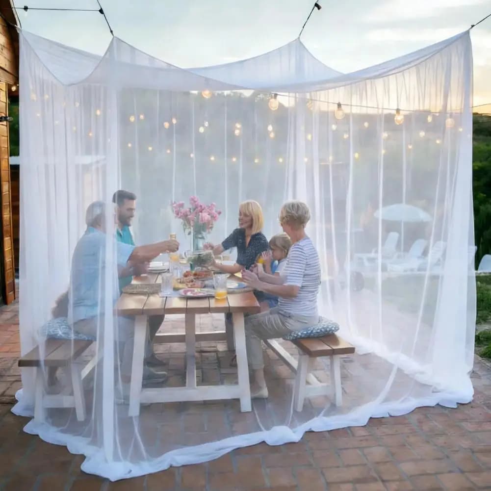 Large Outdoor Mosquito Net Breathable Fine Mesh Bug Insect Proof Tent Portable Camping Patio Family Anti Mosquito Shelter Net