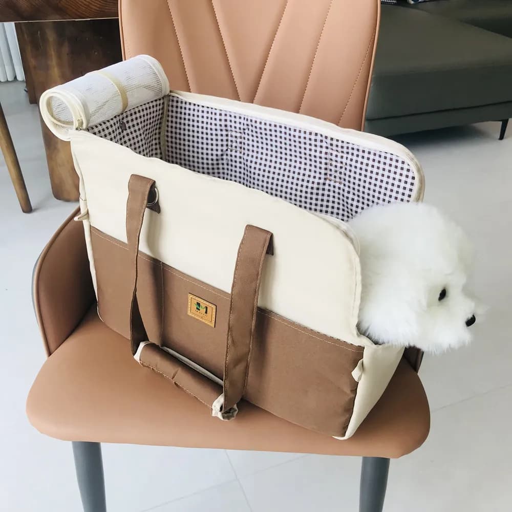 Trasportino per cani e gatti, borsa a tracolla per animali domestici da viaggio, intercalare in cotone espanso di polietilene, trasportino da viaggio per la protezione dell'animale domestico del seggiolino auto