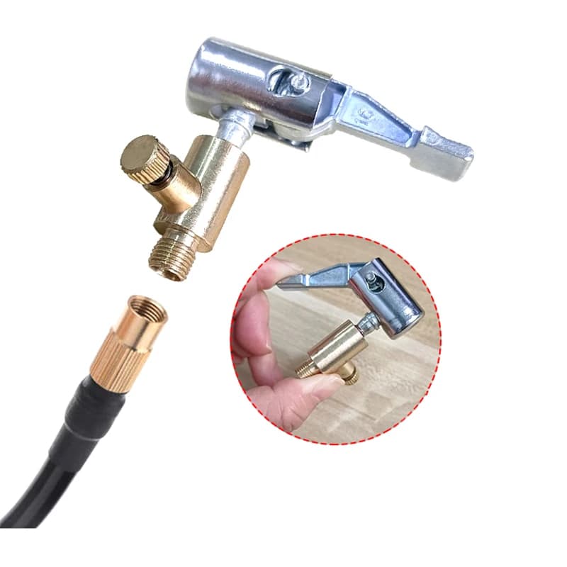 Pompa gonfiabile portatile per mandrino pneumatico per pneumatici per auto compressore per gonfiaggio pneumatici mandrino per pneumatici con connettore a ardiglione per la riparazione del tubo