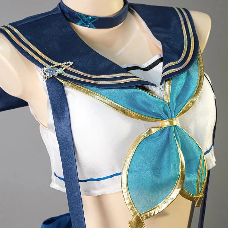 A;3\v,7'd/2026 Original Genshin Impact Fanart Furina Cosplay Costume Fontaine Focalors Sailor Swimwear Women Hallowee6'b\7.n;8/