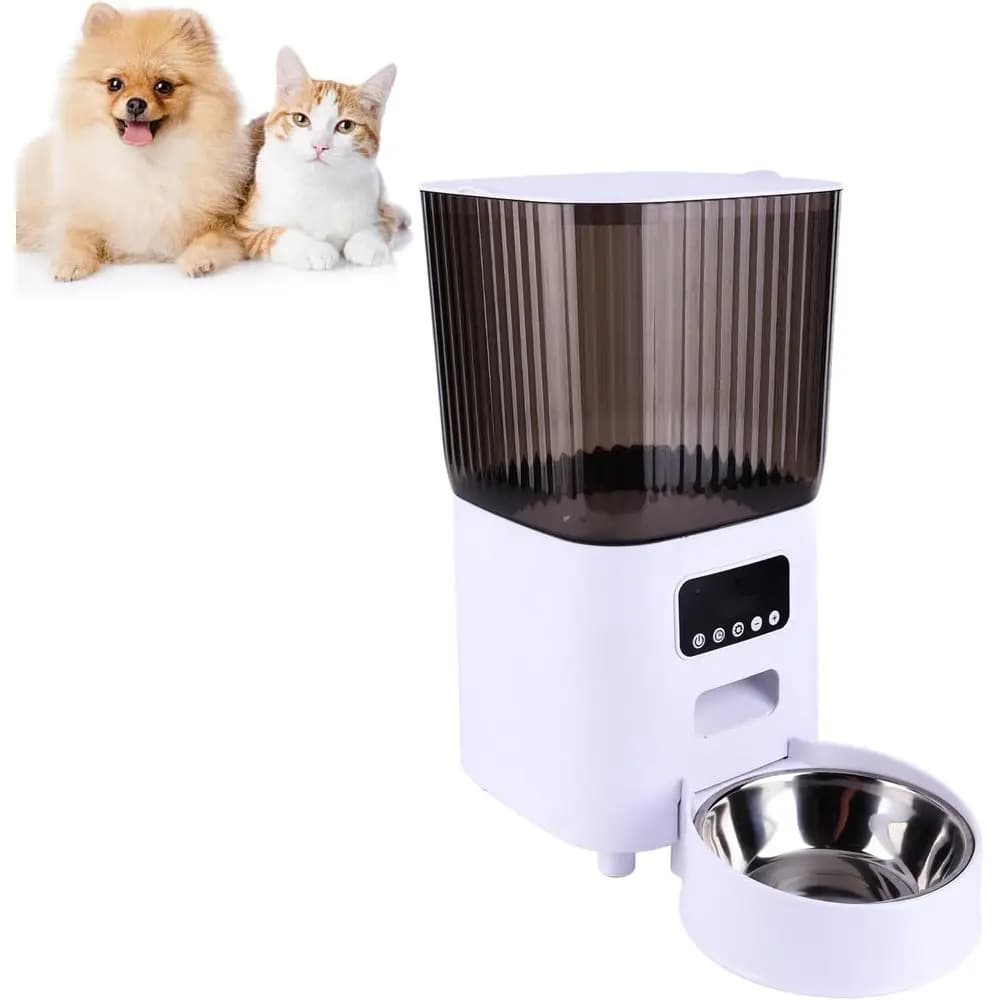 Distributore Automatico di Cibo per Animali Domestici da 5L con Controllo App, Dispenser di Porzioni per Gatti e Cani, Ciotola a 2 Livelli