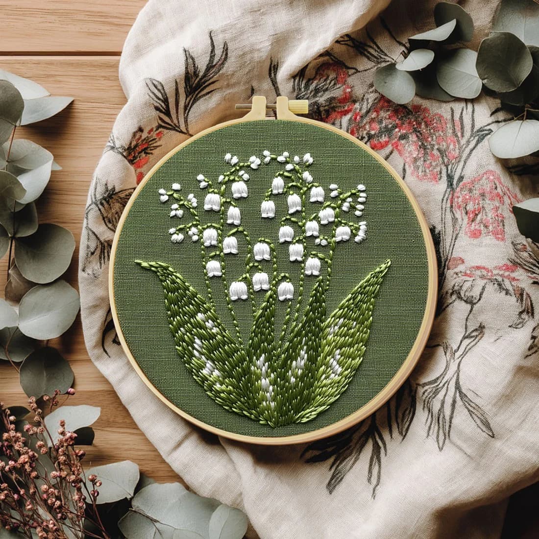 Kit per Ricamo a Punto Croce Fai-da-Te 20X20CM/15X15CM con Motivo Campanula Blu, Idea Regalo