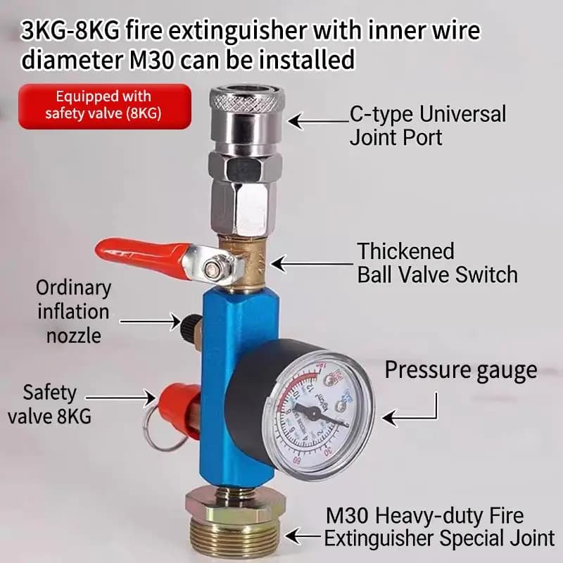 Small Air Tank Pressure Adapter, Fire Extinguisher Conversion Air Pump, Portable Mobile Air Compressor Accessories