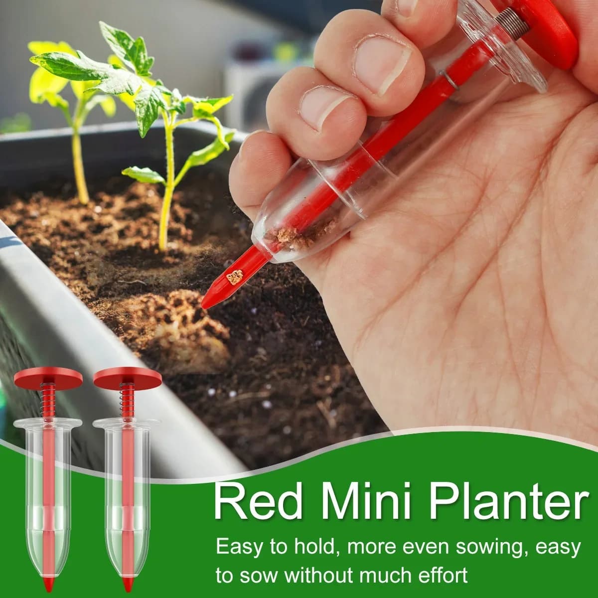 6pcs Syringe Seeder Mini Sowing Seed Dispenser Garden Seed Sower Planter Manual Seeding Flower Pot Flower Bed Gardening Tool