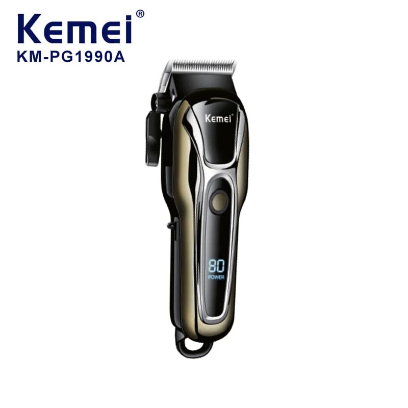 KEMEI KM-PG1990A Barbiere Professional Haircut LCD Power Trimmer Powerful Wireless Haircut Trimmer