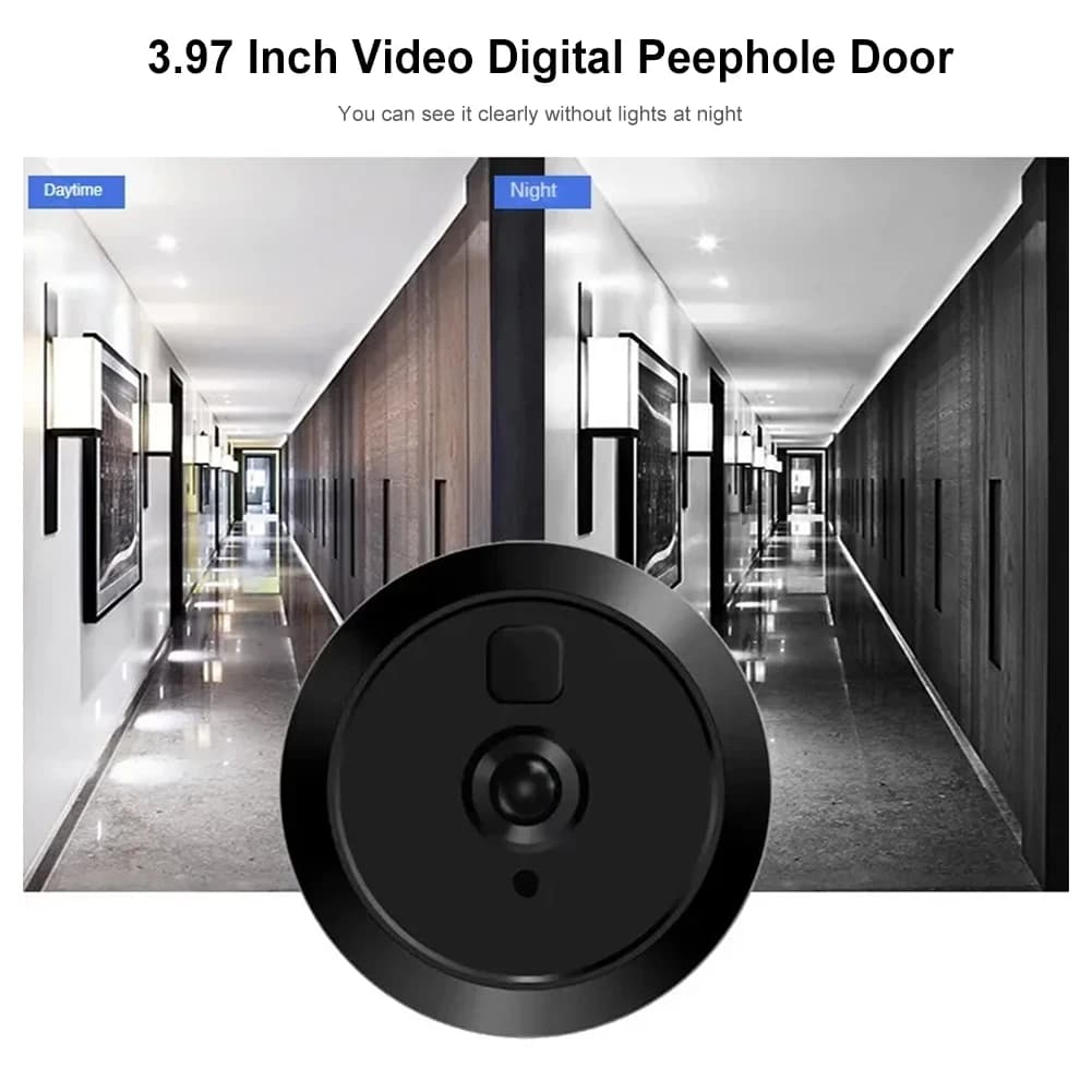 Visualizzatore di porte di sicurezza visione notturna Video visualizzatore di porte digitali registrazione fotografica telecamera spioncino 1400mAh batteria al litio incorporata