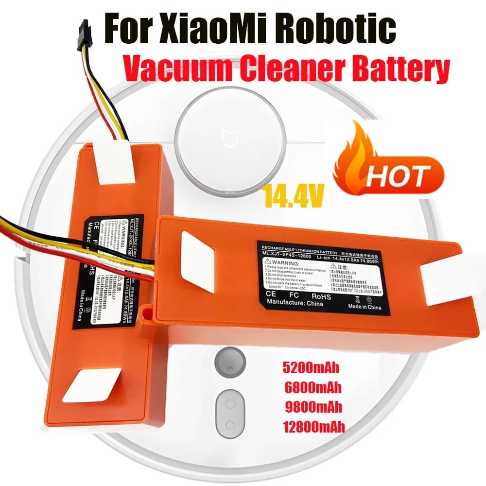 202614.4V 12800mAh Replacement Battery For Roborock S6 S7 MaxV Q5 Q7 MAX Robot Vacuum Cleaner Accessories Parts Original