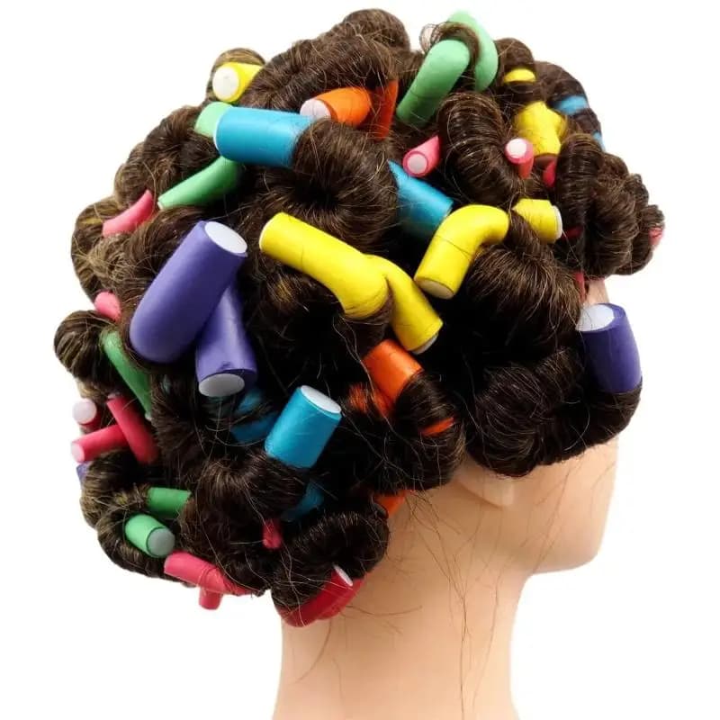 【Bellissimo】Set di 10 Ferro arricciacapelli universali in spugna colorata per permanente, bastoncini in gomma per arricciare i capelli