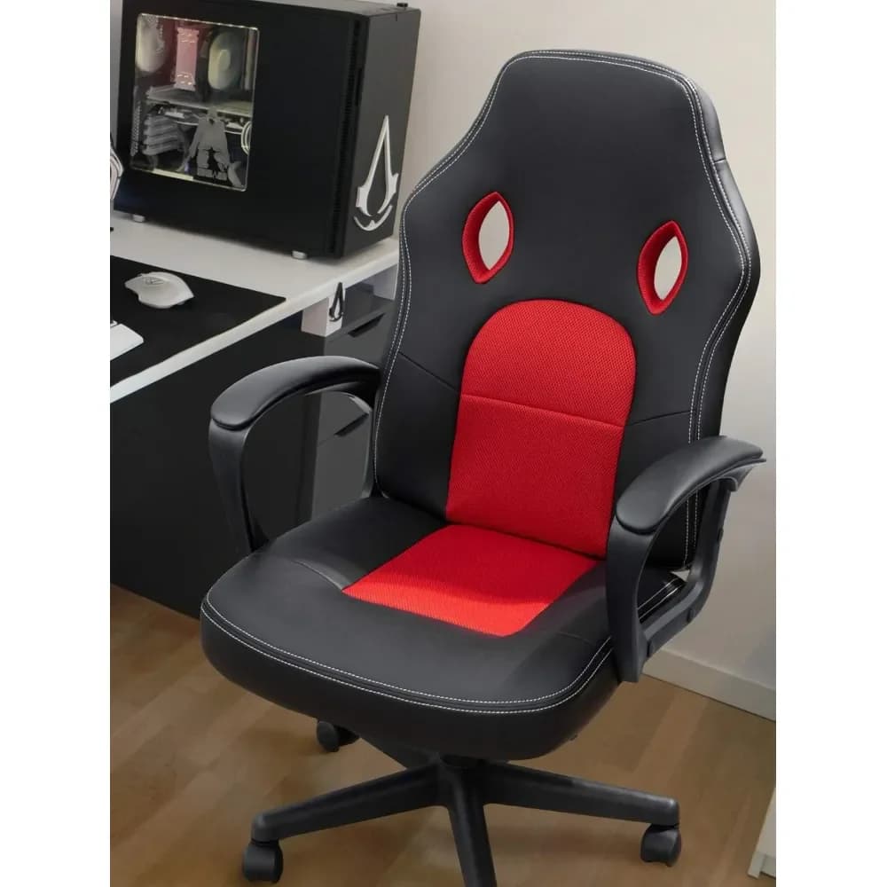 Sedia da ufficio Sedia in pelle Sedia da gaming ergonomica regolabile Sedia da computer Sedia girevole stile racing con supporto lombare A
