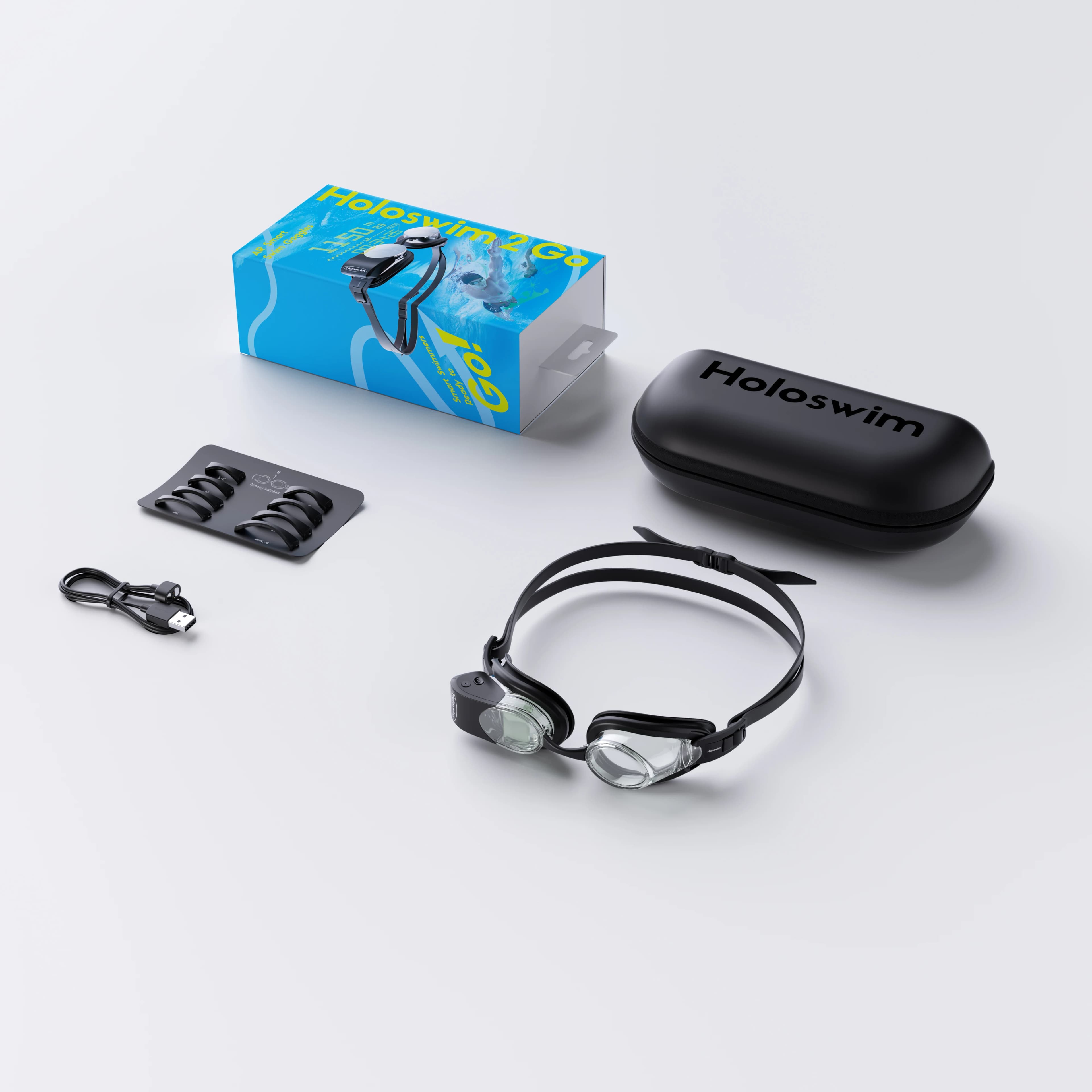 Holoswim 2 GO smart swimwear, anti-fog, UV protection, waterproof, for armrest swimming