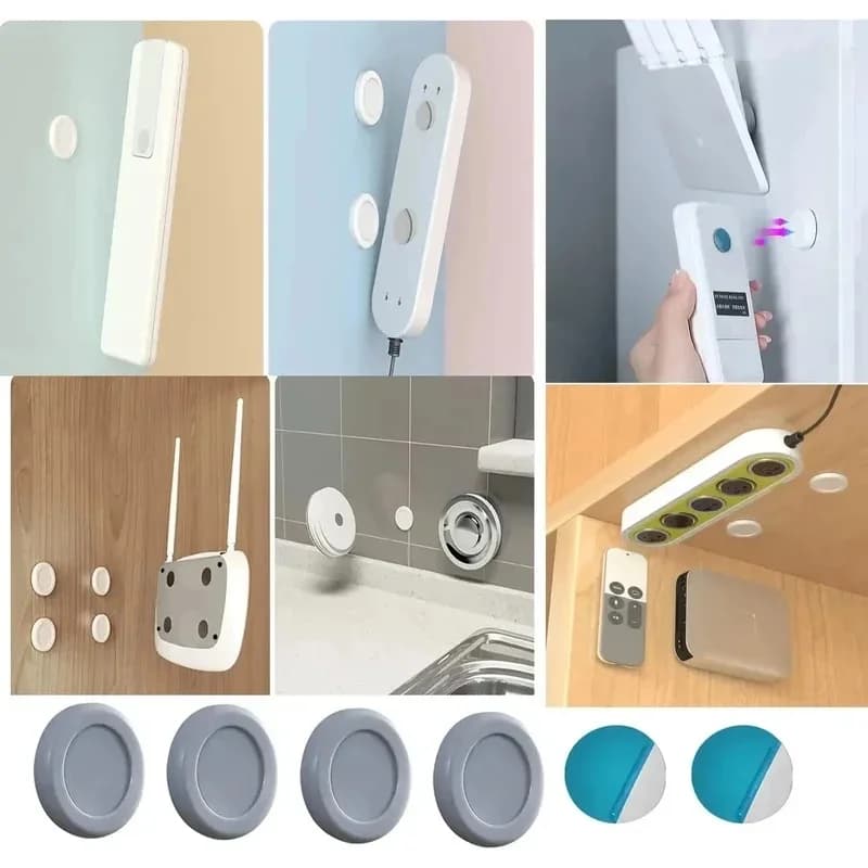 2/4/6pcs Cable Organizer Magnetic Wall Hooks Hanger Strong Hooks Sticker Suction Cup Sucker Remote Control Storage Holder Home