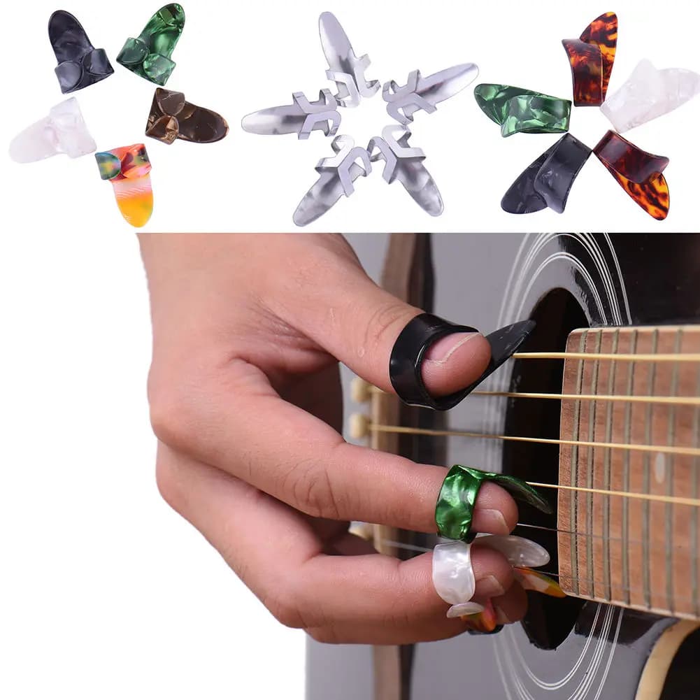 Set di 15 culle per chitarra, plettri per impugnatura, palette per chiavetta, pollice per protezione della punta delle dita