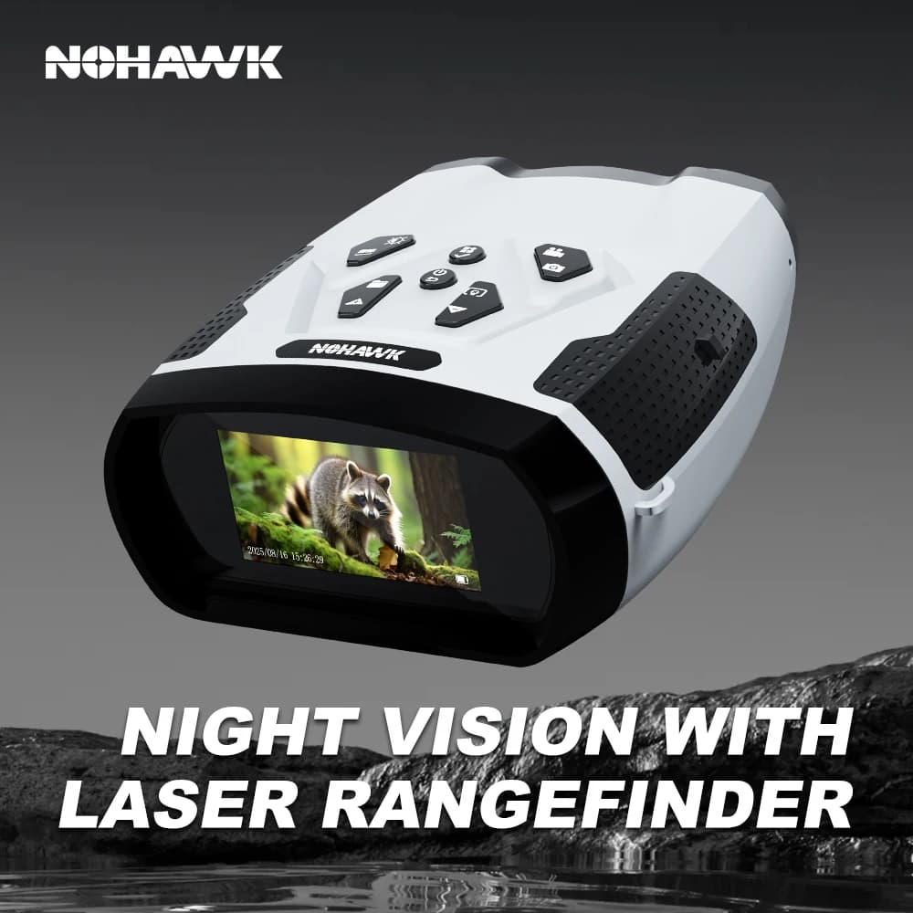 Binocolo per visione notturna 2K con modalità telemetro Carica di tipo C Scheda TF da 32 GB può risparmiare foto e video Schermo HD da 3,5 pollici per il campeggio