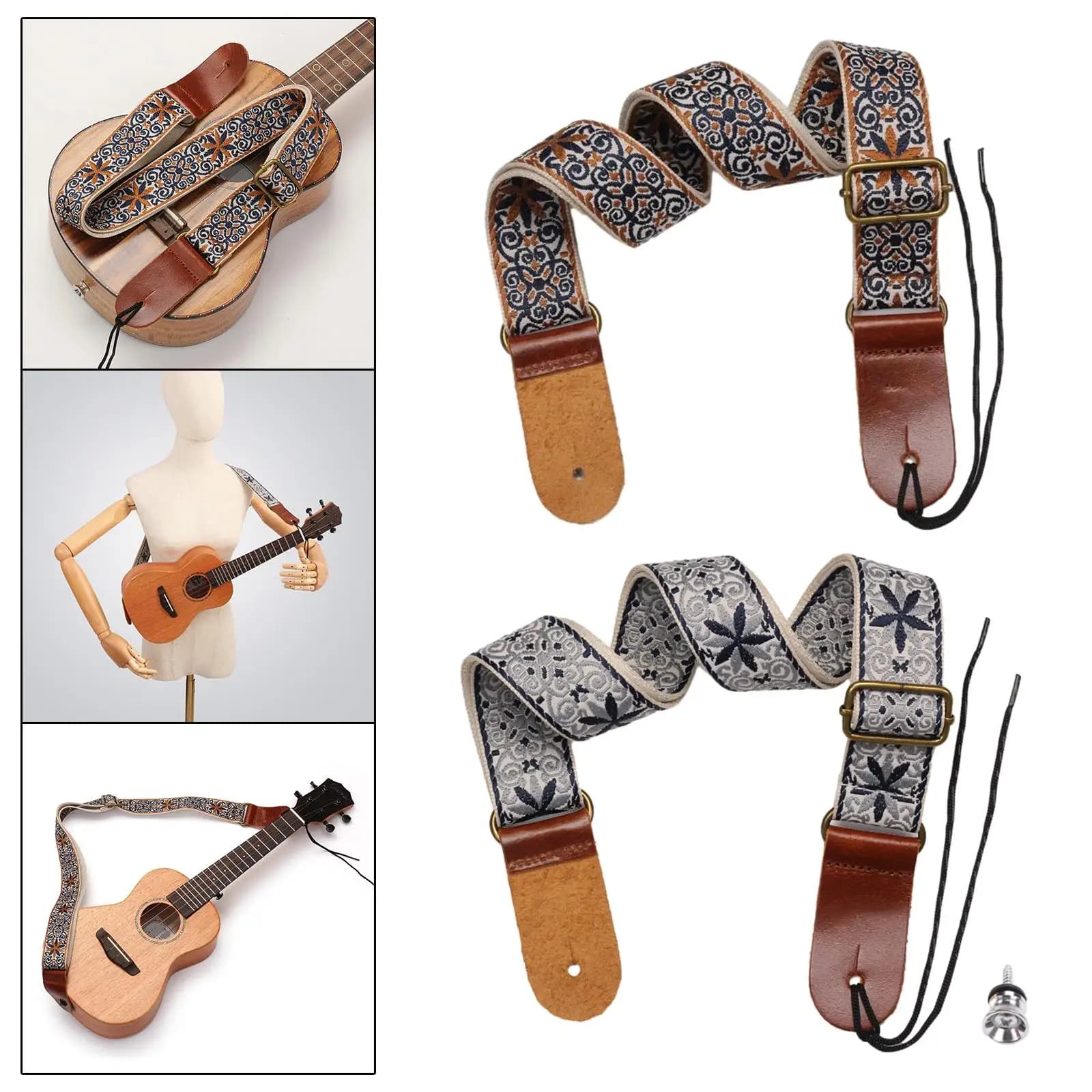 Tracolla per ukulele ricamata con musica Tracolla universale leggera portatile per