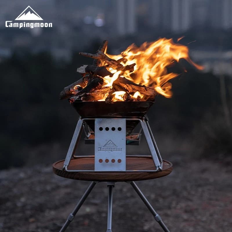 CAMPINGMOON X-MINI Mini Stainless Steel Barbecue Grill Reinforced, Portable Camping Stove