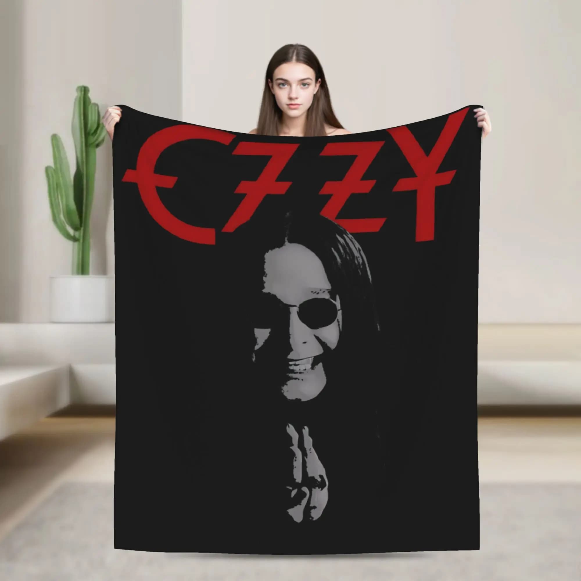 Ozzy RIP Ozzy Osbourne Coperta stile vintage Coperta da viaggio in flanella per ufficio per regalo copriletto caldo e morbido per esterni
