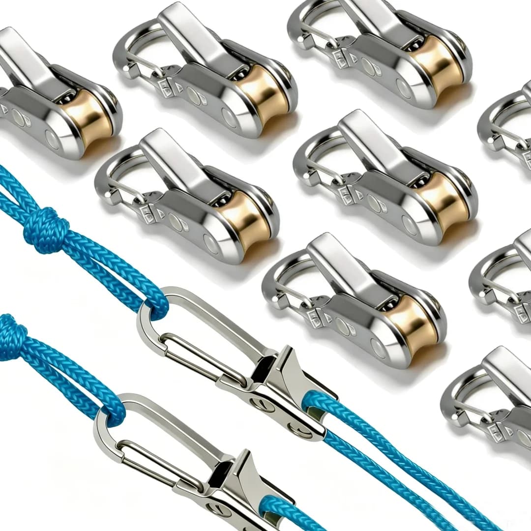 Heavy-Duty Rope Tying Tool And Tensioner with Roller Tensioner Retractable Buckle with Accessory Rope for Vehicle Camping Boat