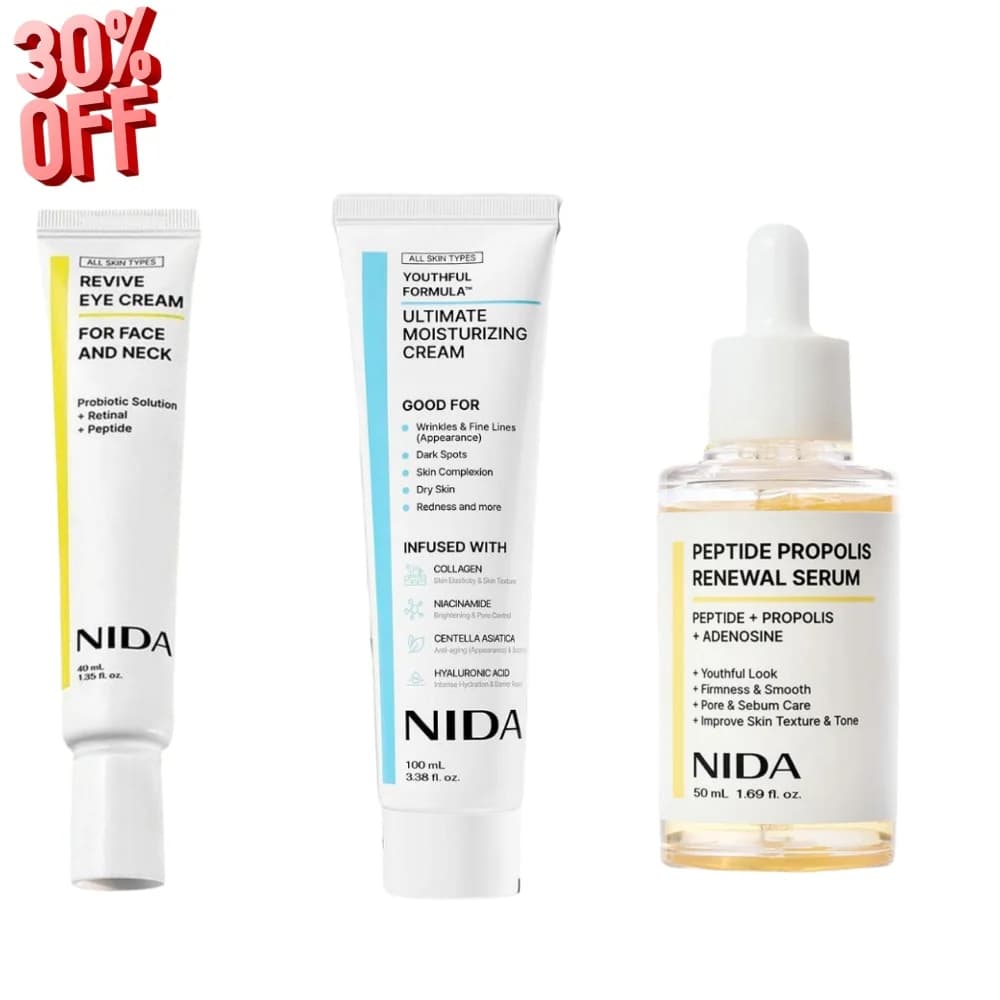 NIDA Cream Hydrating Definitive, Cream Contour Eyes Revitalizing to Retinol, Anti-Age, Deep Hydration, Propolis Essence, Korean Skin Care