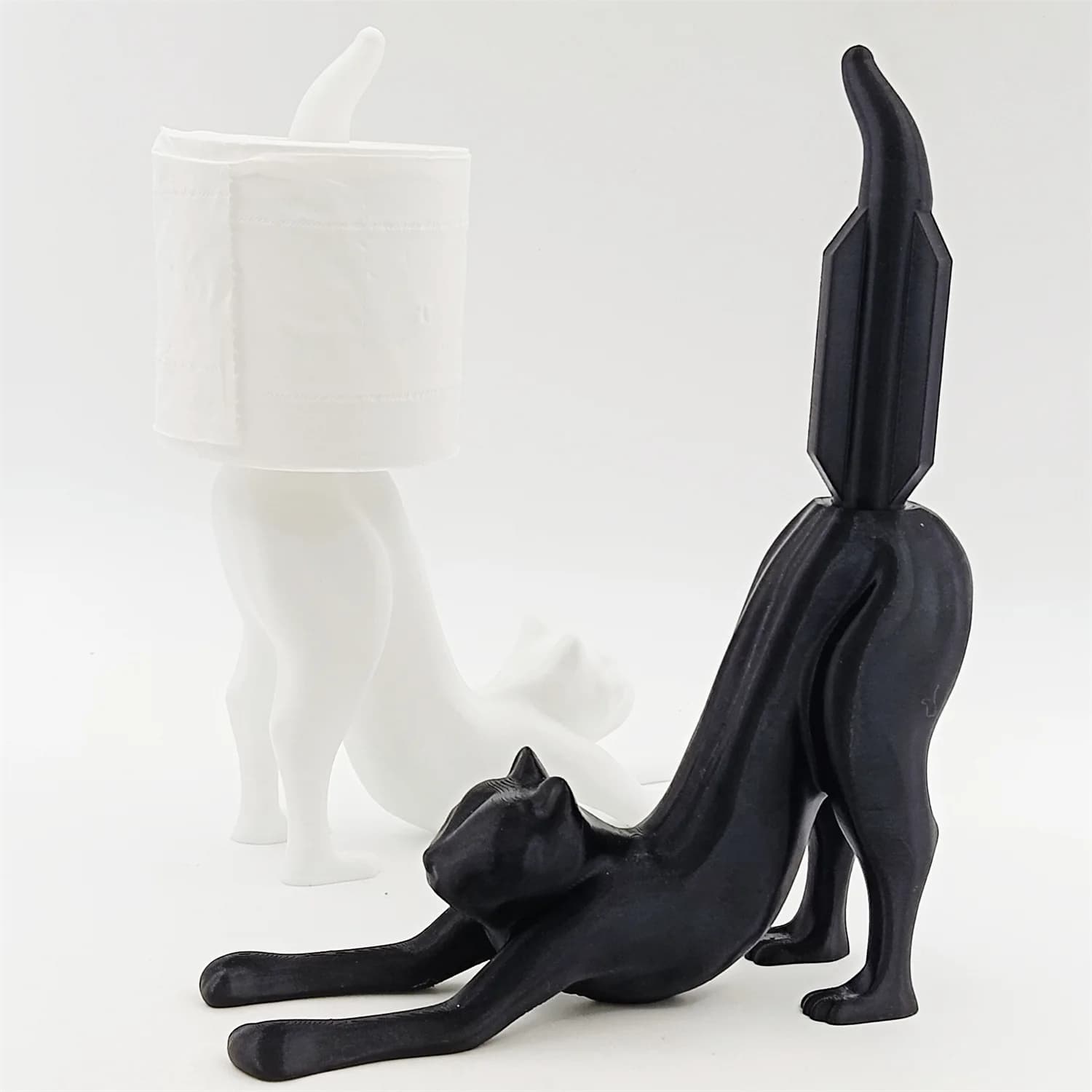 3D Printed Stretch Cat Toilet Paper Holder Decorations and Creative Succulent Cactus Flower Decorations