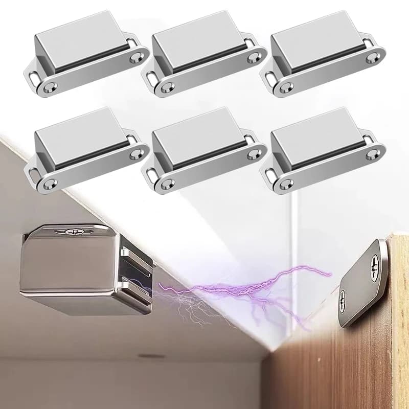 Fermaporta Magnetico Ultra Sottile con Magnete Potente per Armadietti da Cucina, Guardaroba, Credenze, Armadi e Scarpiera - Set da 2/8 Pezzi