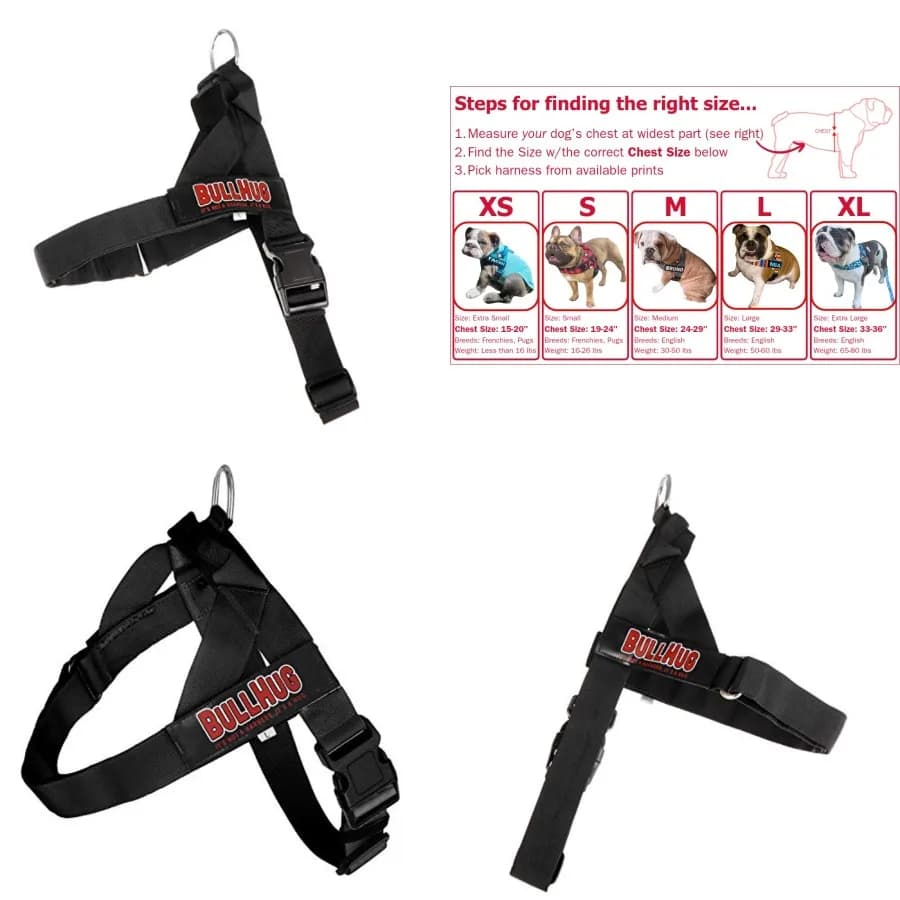 Pettorina Regolabile per Cani Senza Strappi e Senza Soffocamento, per Bulldog Inglese, Bulldog Francese, Pug e Razze a Petto Largo, per Passeggiate Facili e Sicure