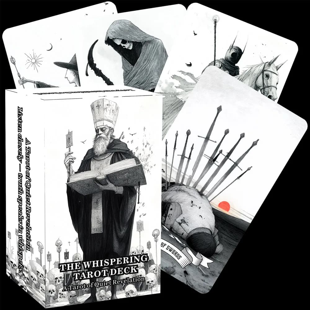 Set di carte dei Tarocchi Whispering da 13x8 cm, mazzo di carte con arte gotica, 78 carte dei Tarocchi e libretto di istruzioni, adatto per principianti e lettori esperti
