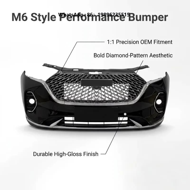 Front Bumper Assembly With LED Headlights Grille Fog Lamp Car Body Kit Replacement