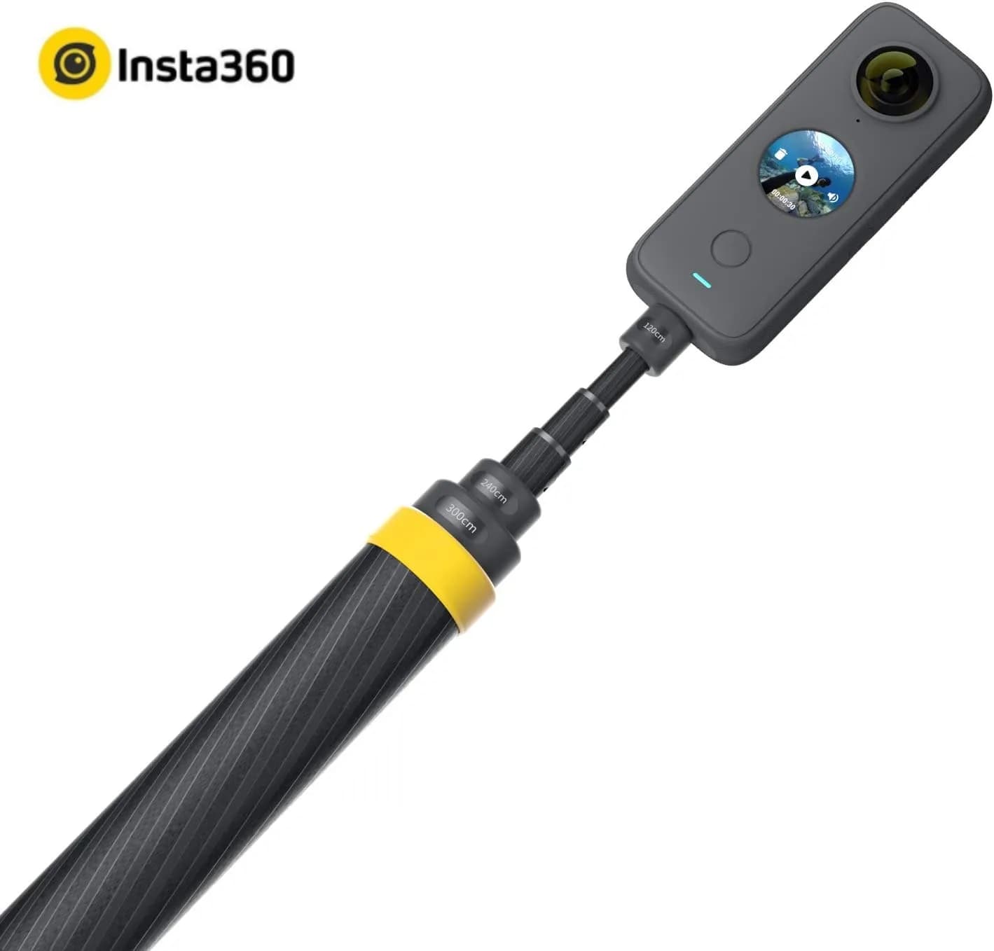 Selfie Stick da 3 m per Insta360 X5/X4/X3, edizione estesa da 9,8 piedi per ONE RS, ONE X2, ONE R, ONE X, ONE Action Camera