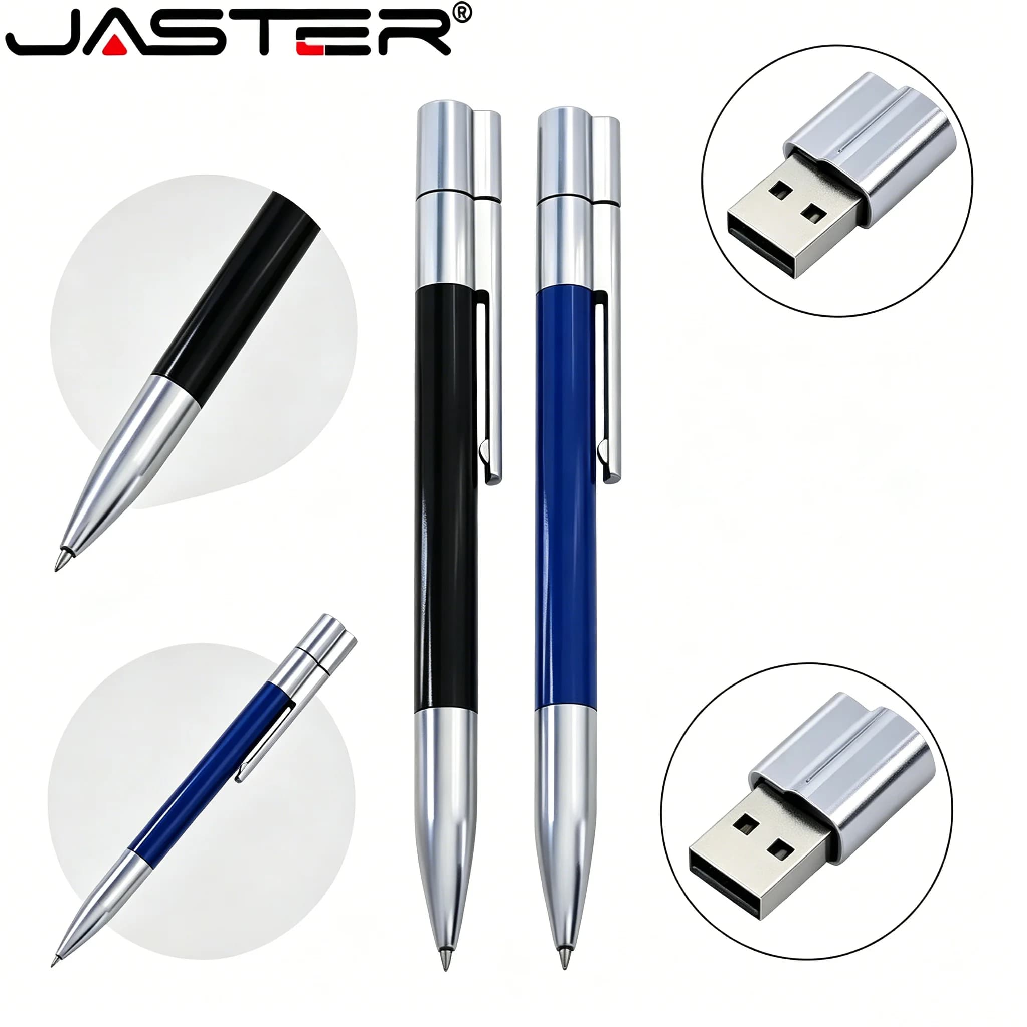 Portable Ballpoint Pen USB Flash Drive 64GB Pen Drives 8GB Creative Business Waterproof Student Teacher's Day Gift Memory Stick