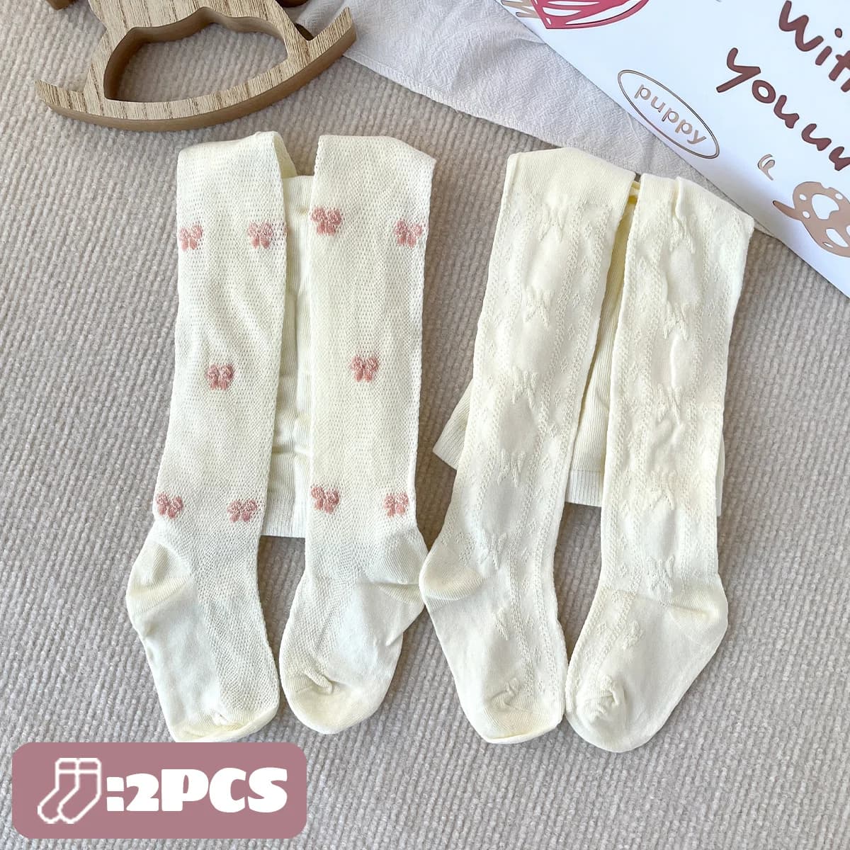 Confezione da 2 leggings a farfalla sottili e traspiranti in stile Sweetheart per ragazze