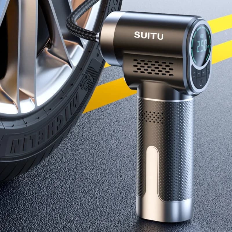 Nuovo compressore d'aria portatile da 60W pompa gonfiabile senza fili pompa ad aria portatile gonfiatore per pneumatici digitale per palloni da bicicletta per auto