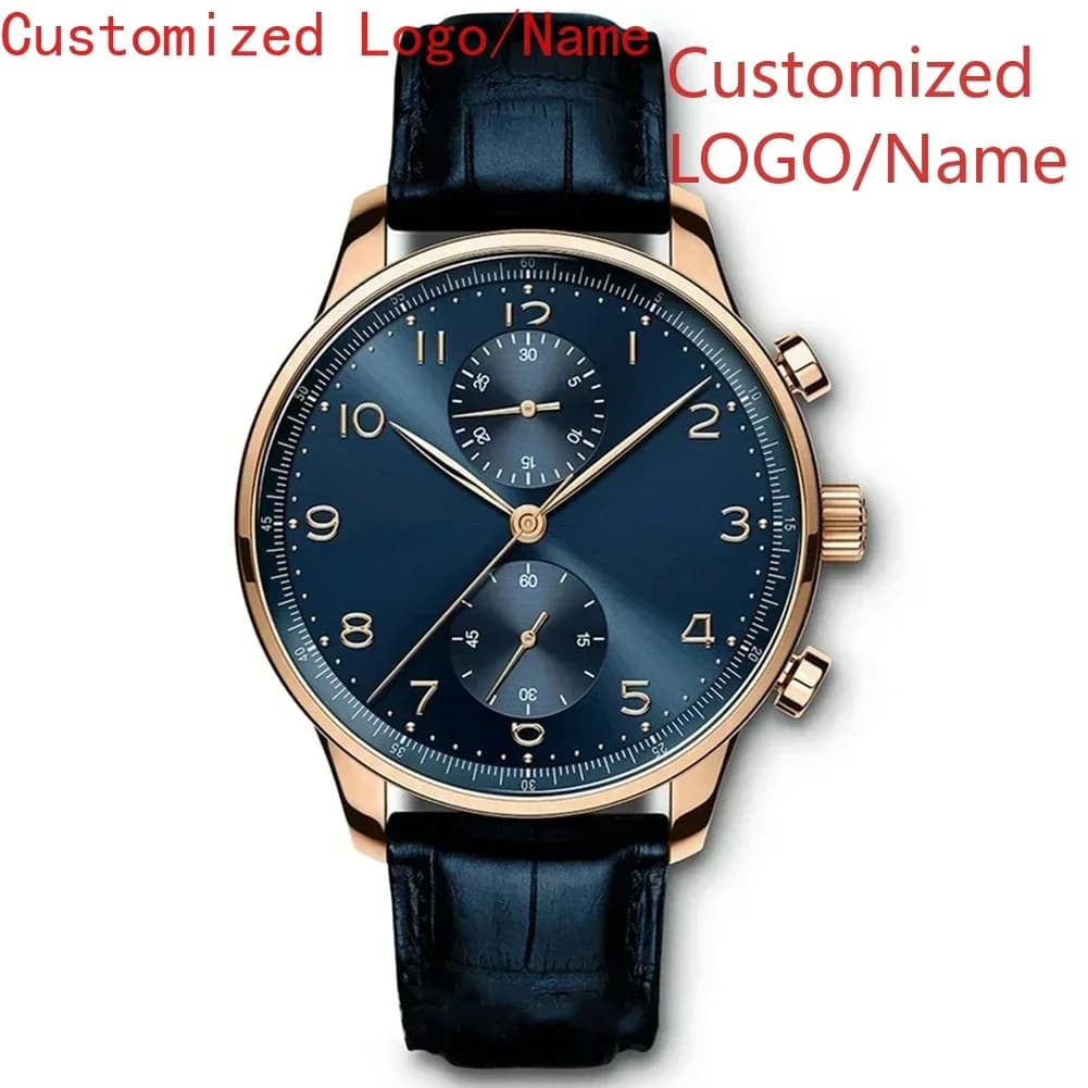 A191 Store Men's Luxury Mechanical Watch Stainless Steel Men's Watches Portugales Rose Gold Black Blue Leather White Dial