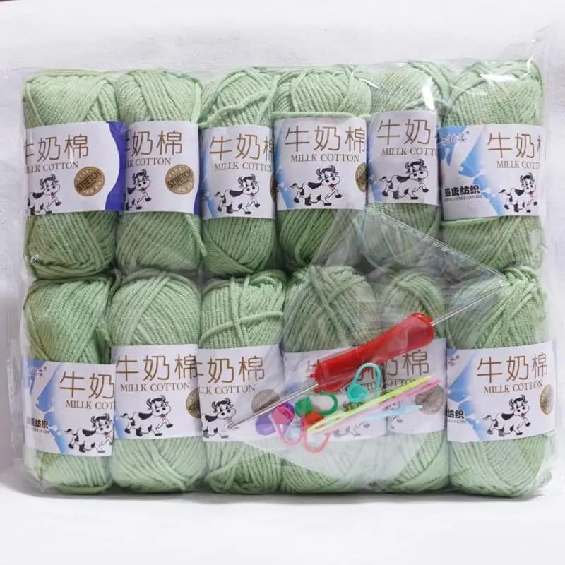 12 Pieces 5 Strands Colored Yarn Cotton Combined Milk for Knitting and Crochet, Ideal for Craft Creations Fai-da-te, Sweaters and Scarves