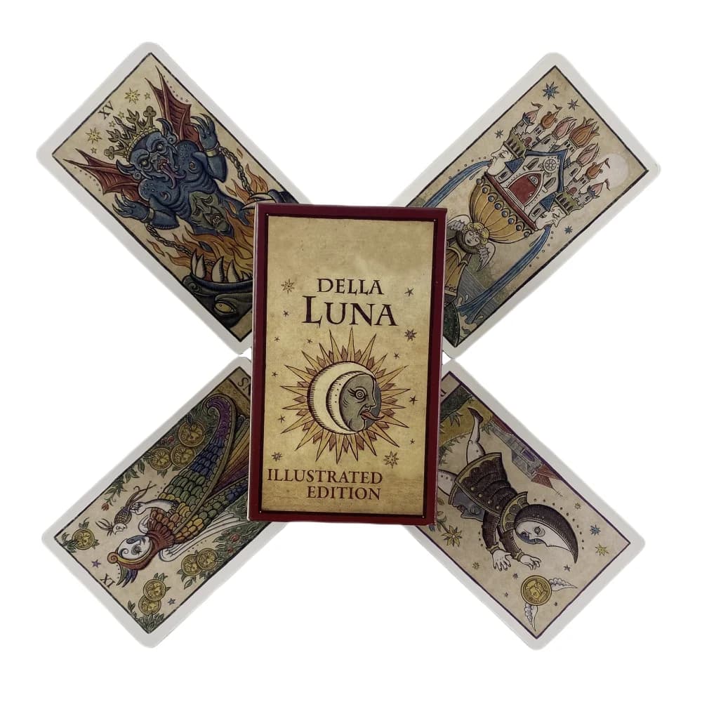 Moon Tarot Della Luna Mazzo di carte A 89 Oracle English Visions Divination Edizione illustrata Borad Giochi di gioco