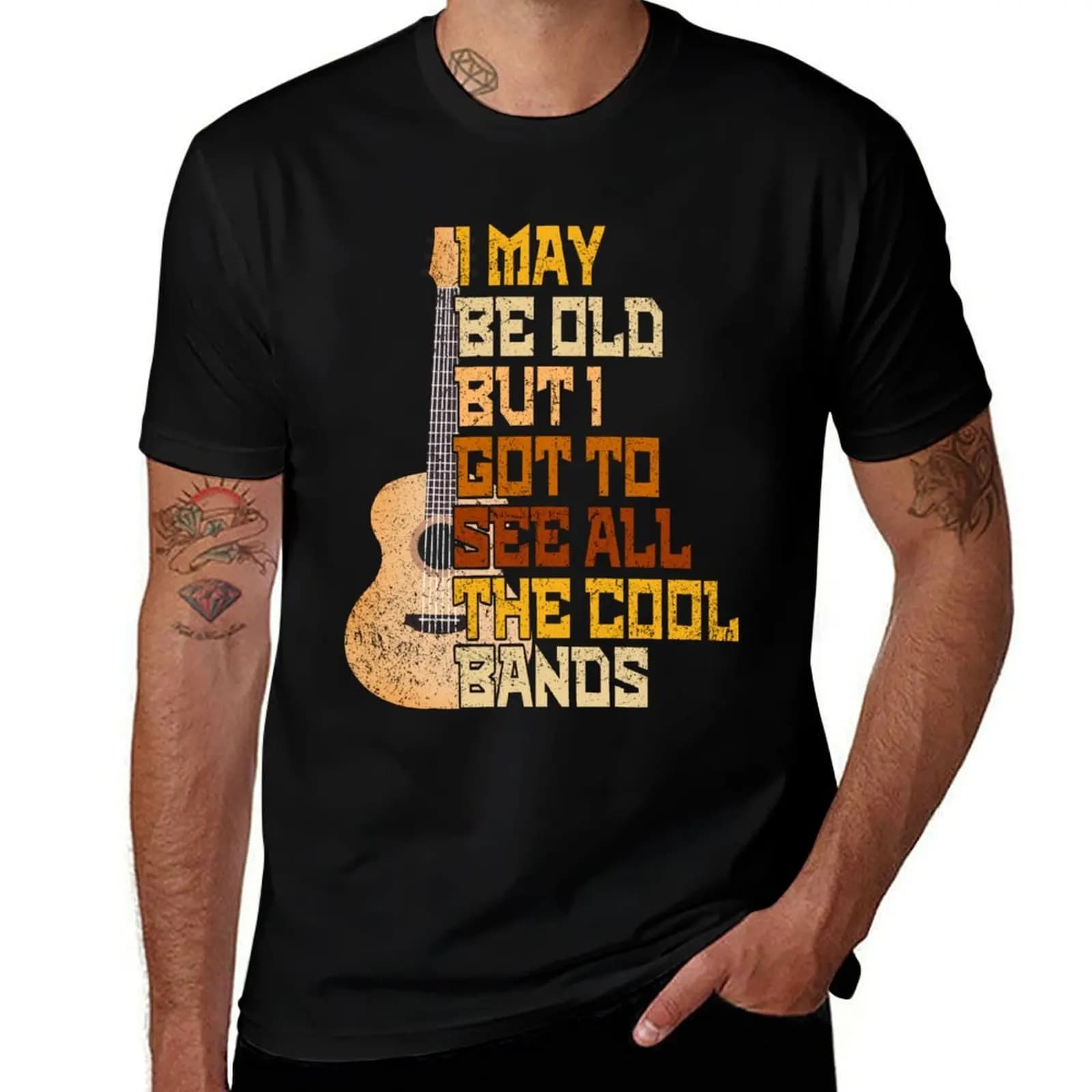 Posso essere vecchio ma ho vedere tutte le fantastiche bande T-shirt camicetta T-shirt a maniche corte da uomo