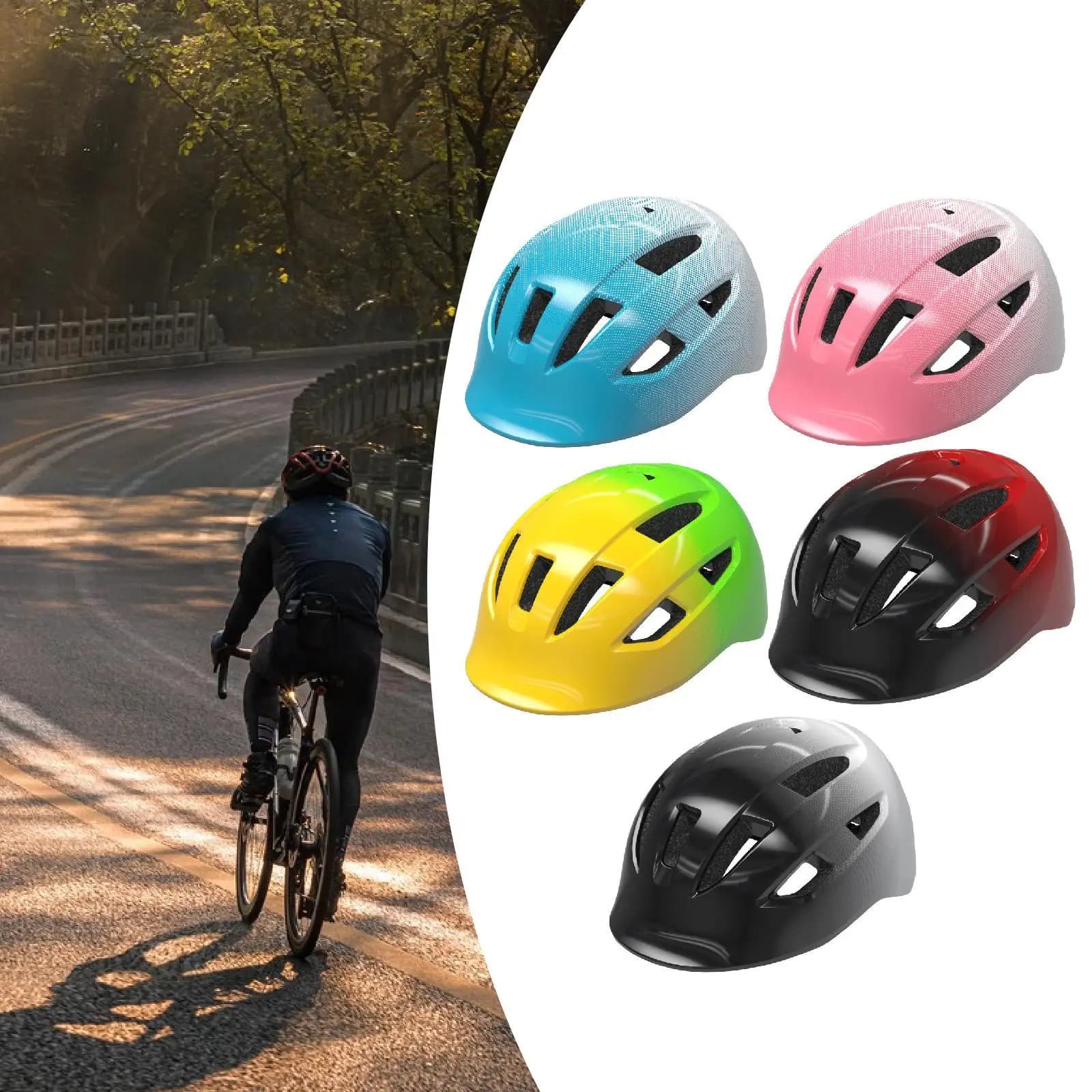 Casco da bici per adulti Comodo per uomini e donne Pendolarismo Gradiente portatile con fodera morbida Circonferenza della testa adatta 56-61 cm