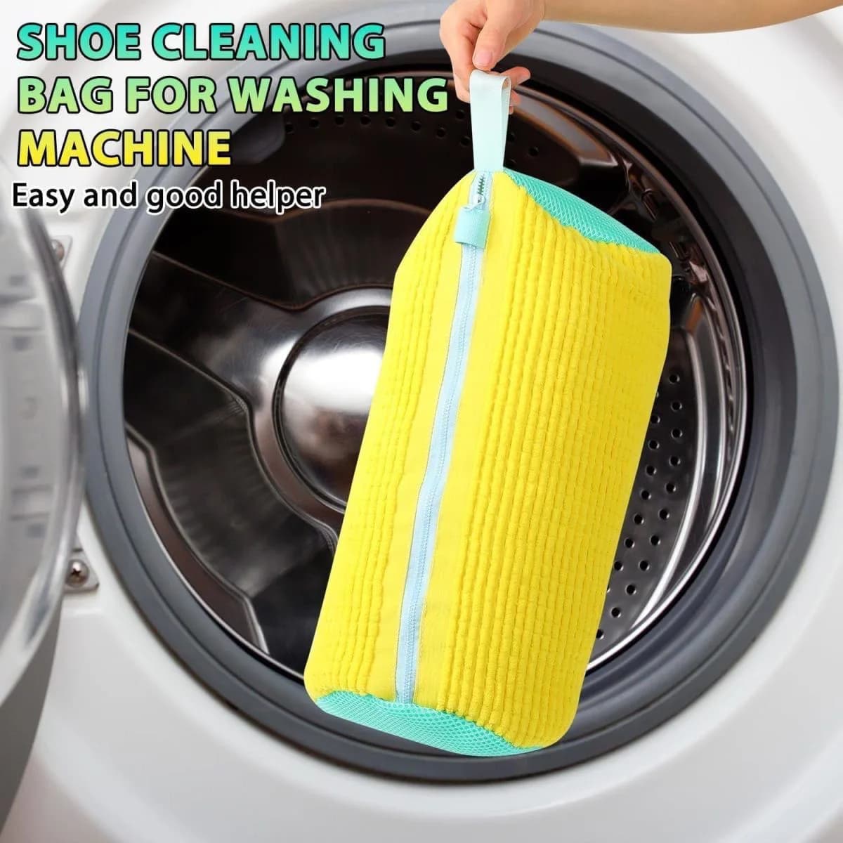 Shoe Washing Machine Bag Laundry Washer Dryer Reusable All Shoe Types Sizes Zipper Closure Padded Fluffy Fibers Sneaker Cleaning