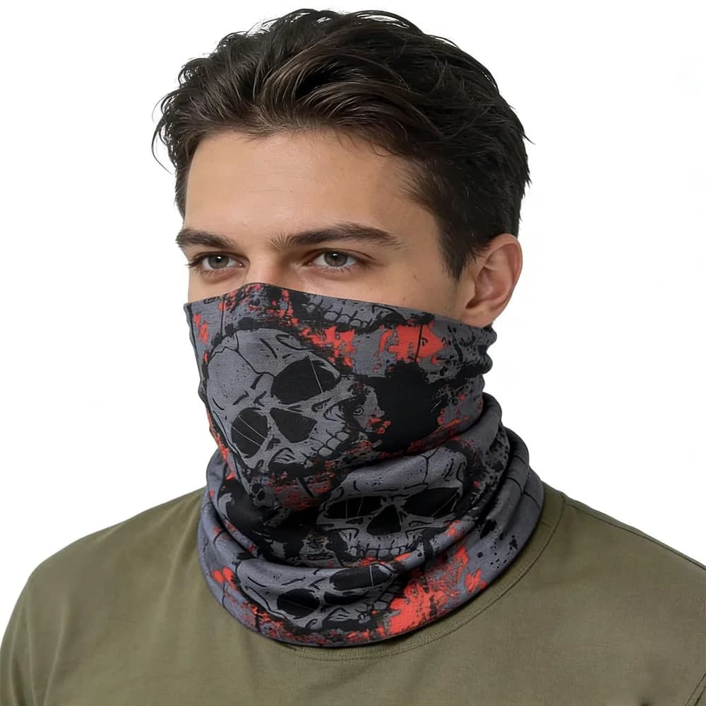 Set di 5 Scaldacollo Multifunzionali con Motivo Mimetico Blu, Protezione UV, Maschera Facciale, Sciarpa Tubolare per Ciclismo