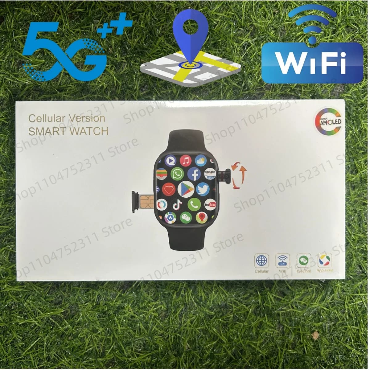 Watch CD99 X 5G smartwatch Smartwatch AMOLED 5G LTE 2,29 inch with 180 ° GPS rotating camera WiFi slot for SIM card health monitoring
