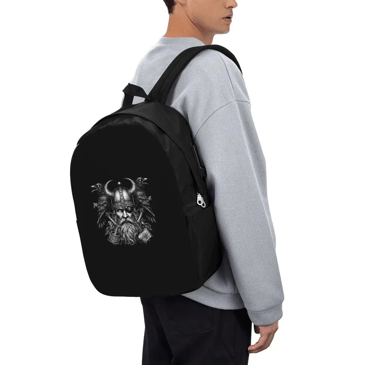 Odin Vikings Viking Legend Norse Mythology Rune Zaino da viaggio Borsa per notebook Borsa per computer Borsa per studenti universitari Borsa per laptop