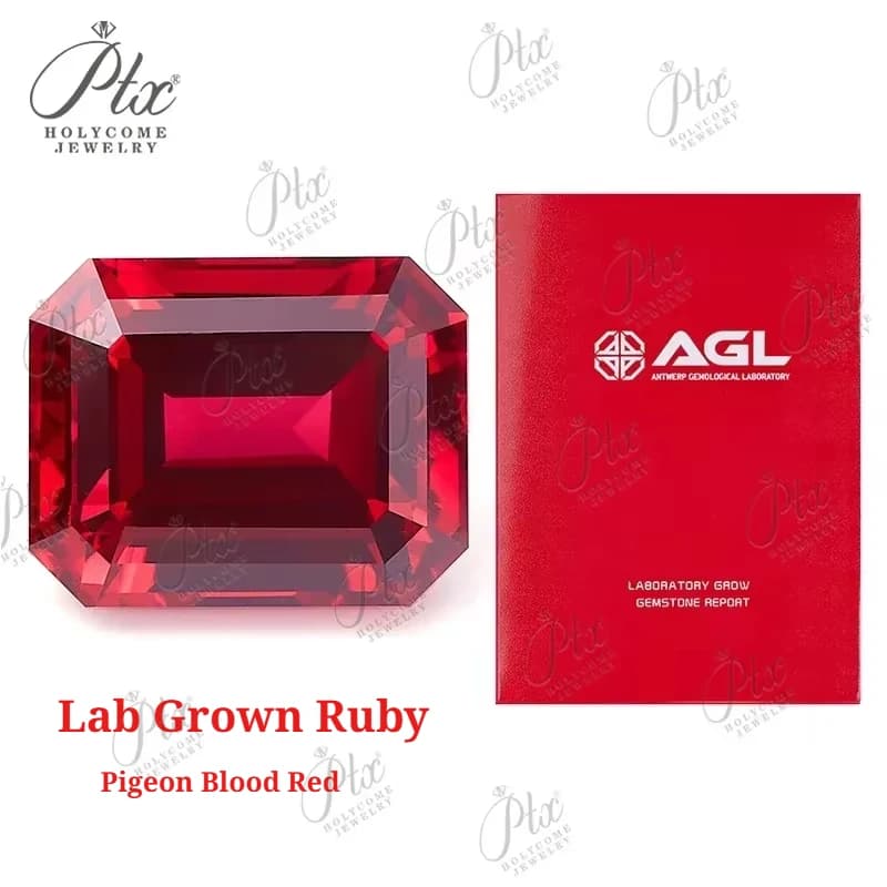 Perline di pietre preziose sciolte rosse sangue di piccione di varie dimensioni con rubino smeraldo coltivato in laboratorio per la creazione di gioielli fai da te con certificato AGL