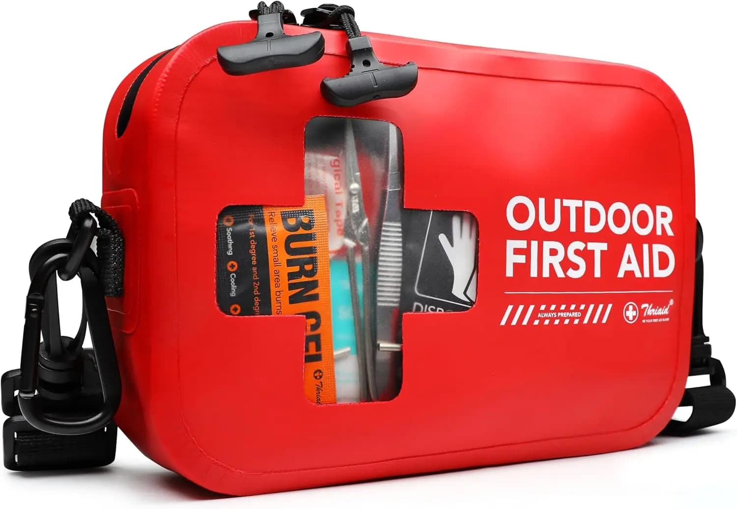 Kit di Pronto Soccorso Impermeabile da 152 Pezzi, Borsa Portatile per Nautica, Campeggio, Pesca, Kayak - Kit Medico d'Emergenza in Rosso